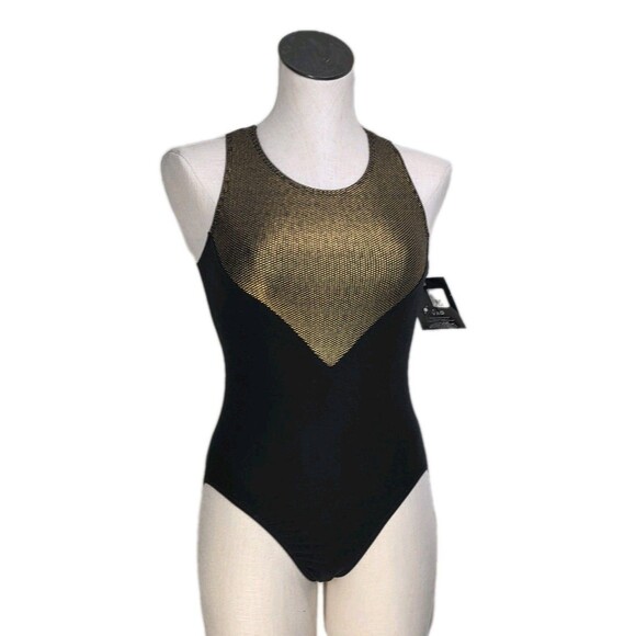 GK Elite Pixelated Metallic Racerback Cotton Tank Leotard Bodysuit AL Adult L - Picture 2 of 16